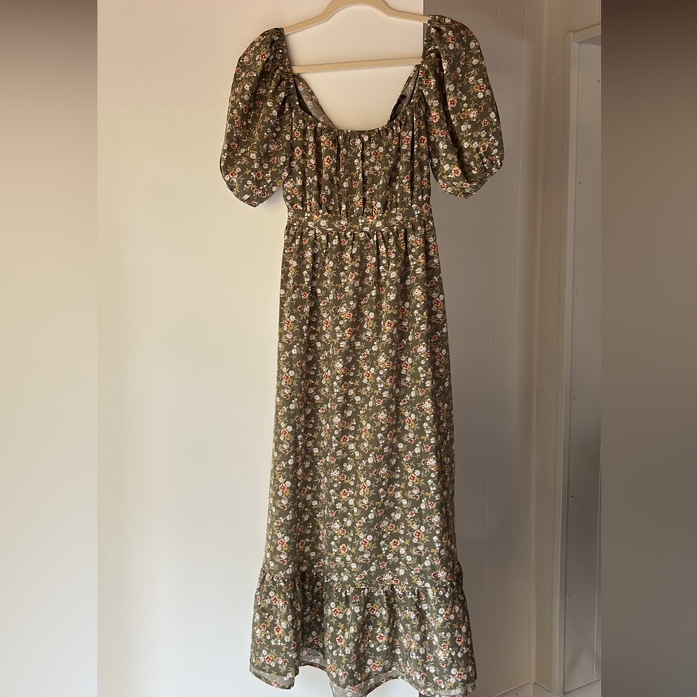 Green floral Maxi